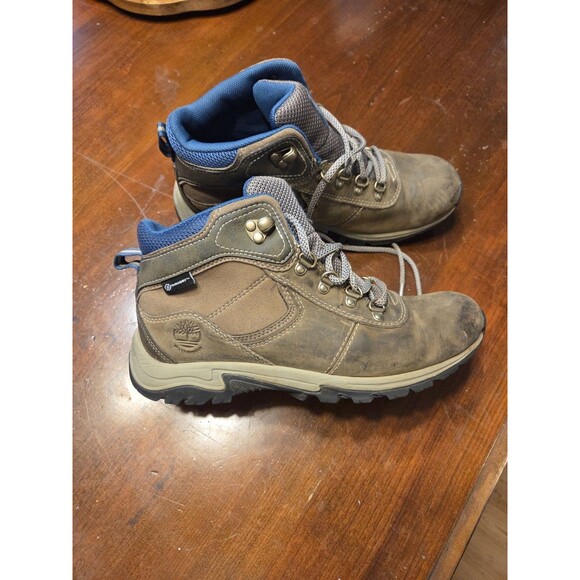 Timberland Women's Mt. Maddsen Mid Waterproof Hiking Boots Brown Blue 7.5 - Picture 3 of 6
